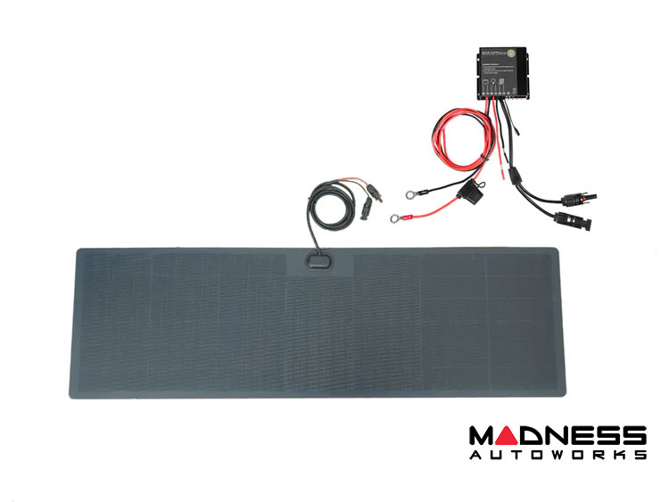 Ford Bronco Raptor Flexible Solar Panel Kit - Complete Kit w/ Waterproof Controller + Hood Decal - 72W